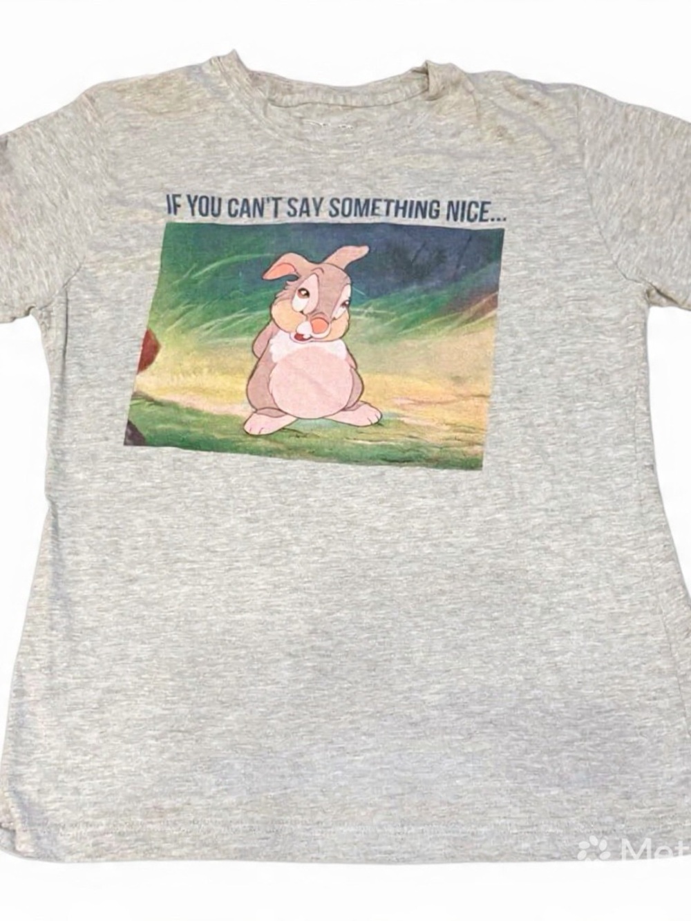 Disney Thumper Bambi Graphic T-Shirt Gray "If You Can't Say Something Nice"